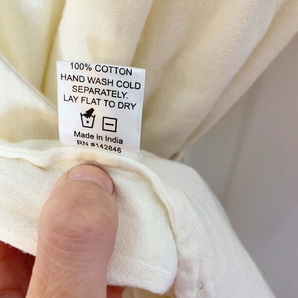 RHODE RESORT Emi Wrap Midi Dress Puff Sleeves Ruffle Cream Cotton XS NEW -232294 - Picture 10 of 12